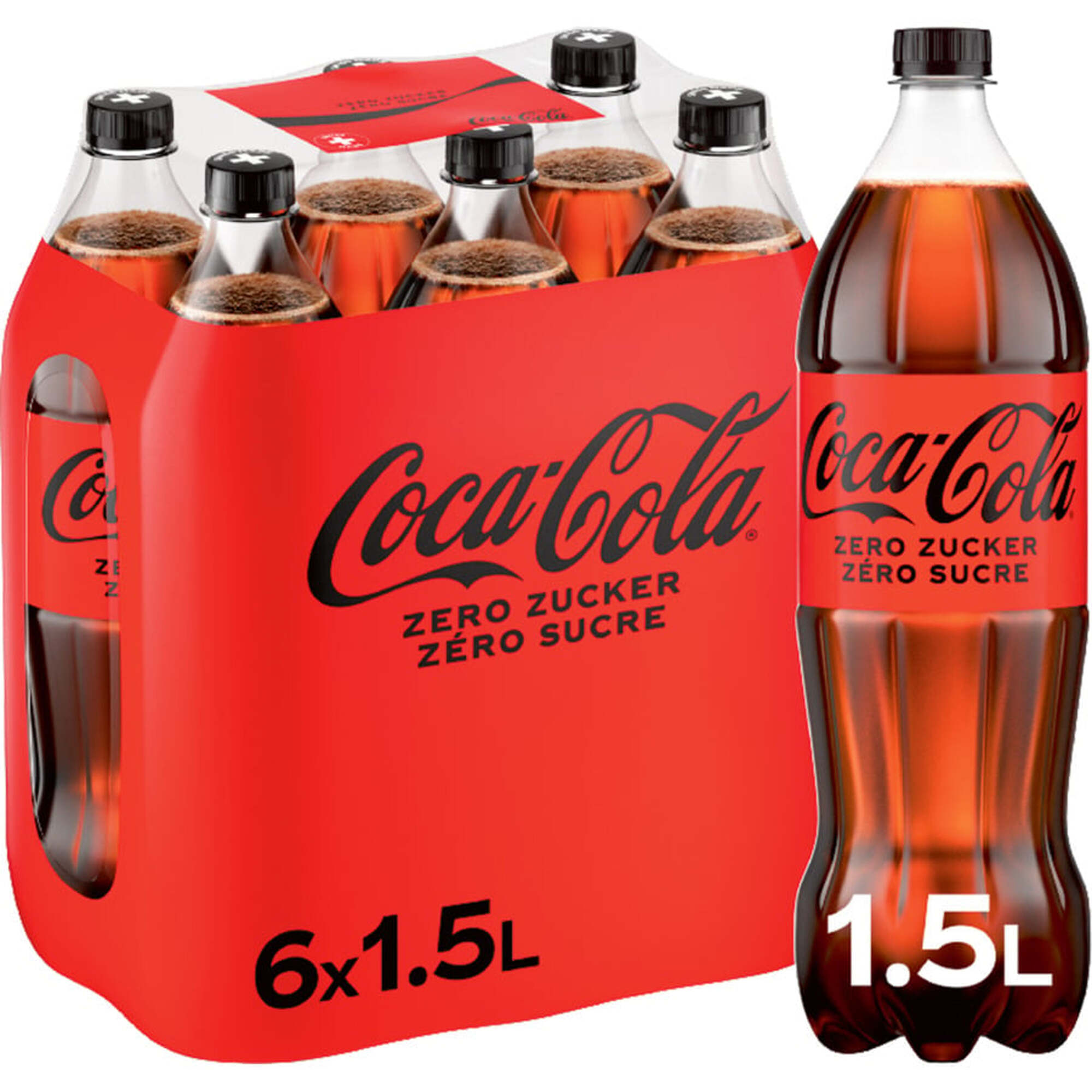 Coca-Cola Soda au Cola Goût Original Zero Pack 6x1,5 L