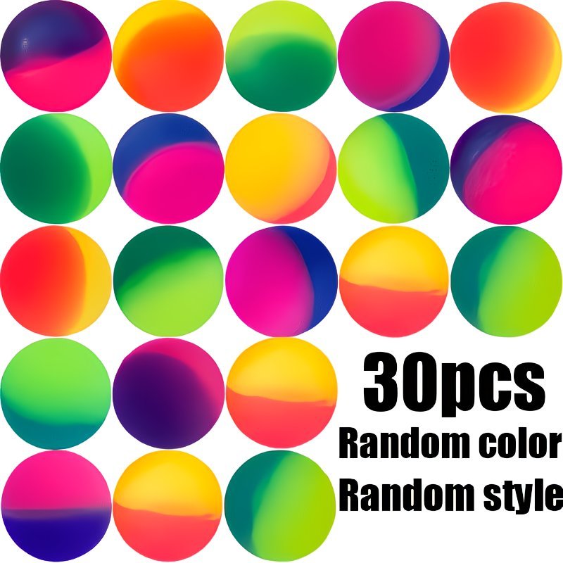 Lot de 30 balles extensibles arc-en-ciel colorées